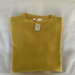 NWT Boden 100% Cashmere Crewneck Sweater--Honey Gold Color